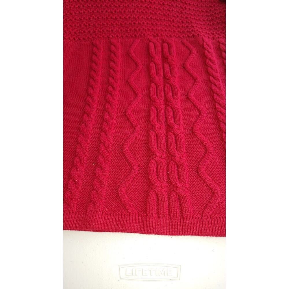 Style & Co. Woman's Red Pullover Sweater Size M Cable Knit Stretch 3 knit Styles - Picture 9 of 11